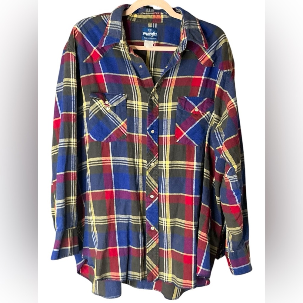 Wrangler plaid pearl snapbutton-down
